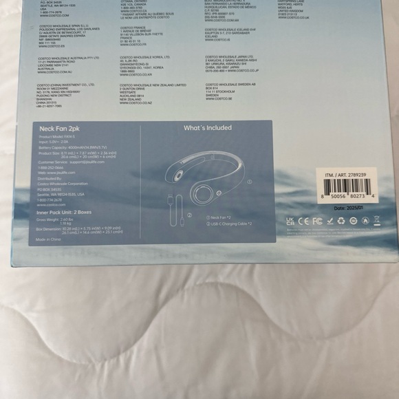 Jisulife Neck Fan 2pk in White - Picture 3 of 4